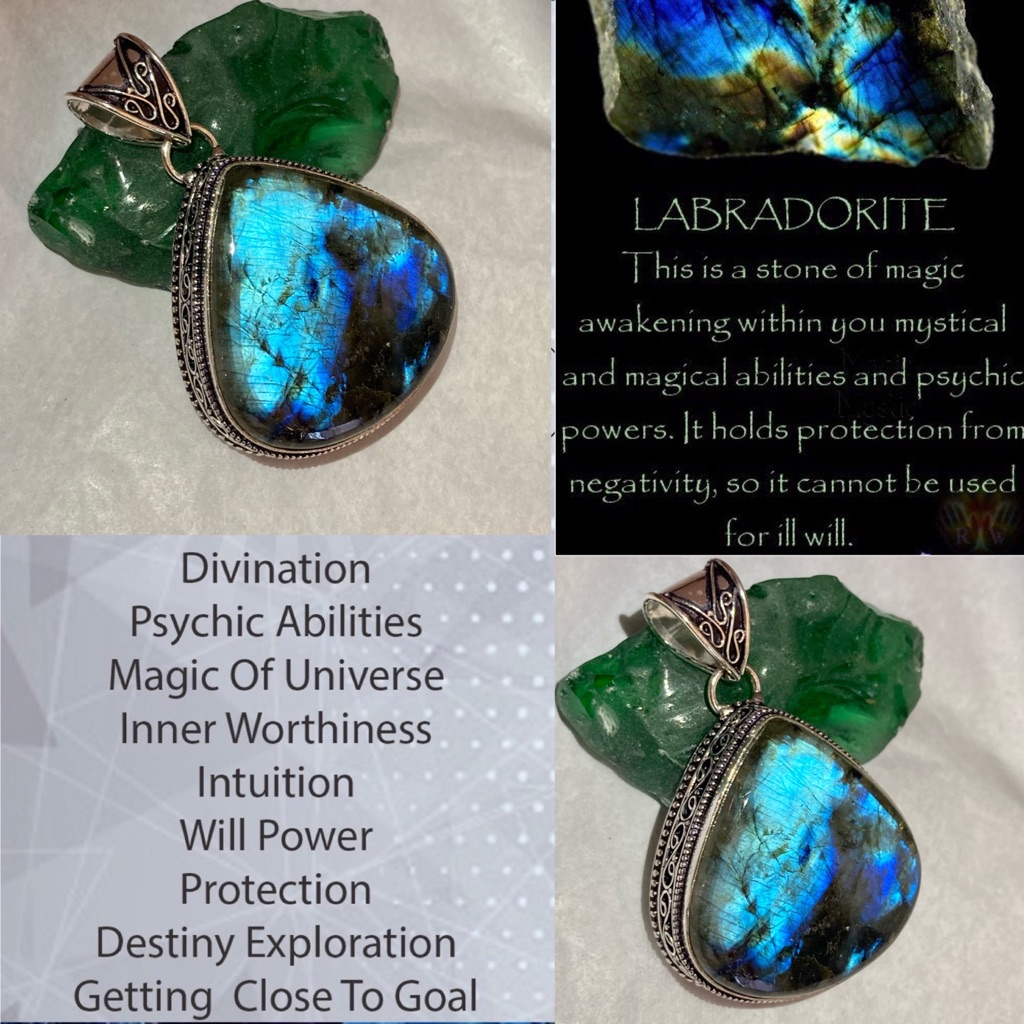 Magical Genuine Labradorite Gemstone Handmade Pendant Necklace 50$